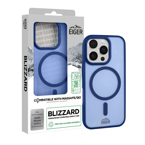 Eiger Blizzard Magsafe Case GRS for Apple iPhone 16 Pro in Navy