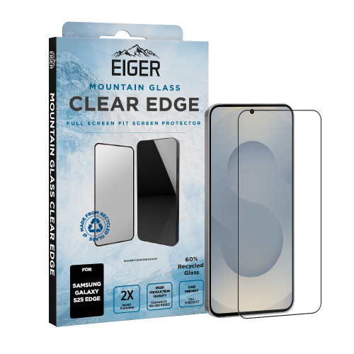 Eiger Mountain Glass CLEAR EDGE Screen Protector GRS for Samsung S25 Edge