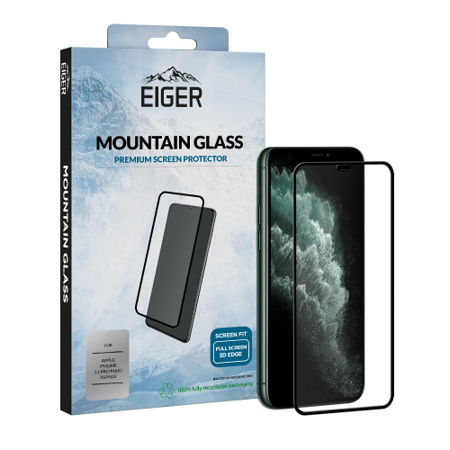 Eiger Mountain Glass Screen Protector 3D for Apple iPhone 11 Pro Max/ XS Max in Clear / Black