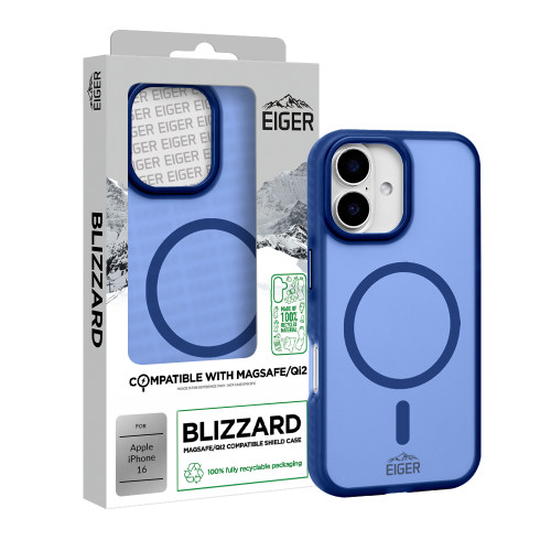 Eiger Blizzard Magsafe Case GRS for Apple iPhone 16 in Navy