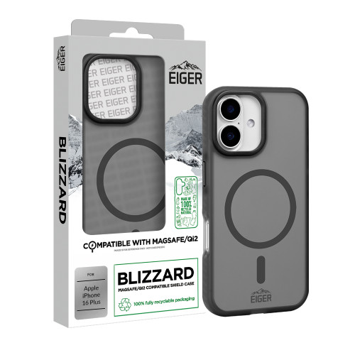 Eiger Blizzard Magsafe Case GRS for Apple iPhone 16 Plus in Black