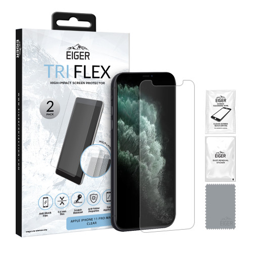 Eiger Mountain H.I.T Screen Protector (2 Pack) for Apple iPhone 11 Pro Max / XS Max