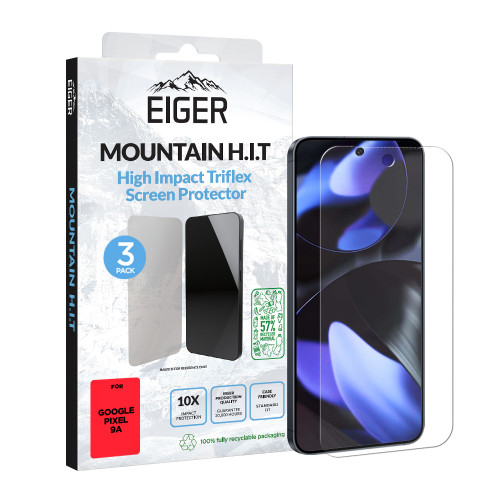 Eiger Mountain H.I.T Screen Protector GRS 3 Pack for Google Pixel 9a