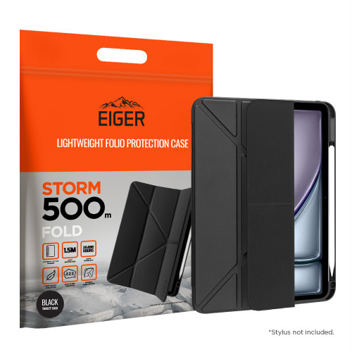 Eiger Storm 500m FOLD for Apple iPad Air 11 (2026)/(2025)/(2024)/(2022)/ iPad Pro 11 (2022)/(2021) in Black