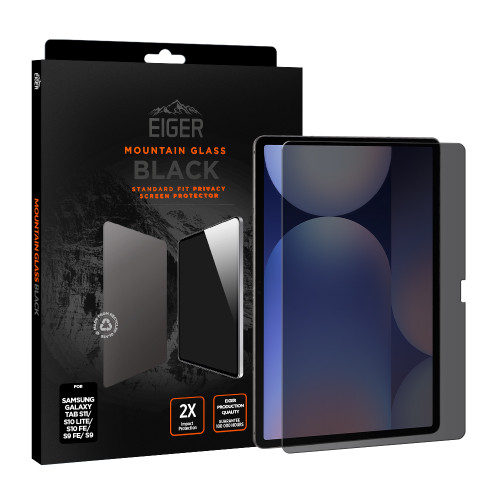 Eiger Mountain Black Privacy Tablet Screen Protector GRS for Samsung Galaxy Tab S11/ S10 Lite/ S10 FE/ S9 FE/ S9