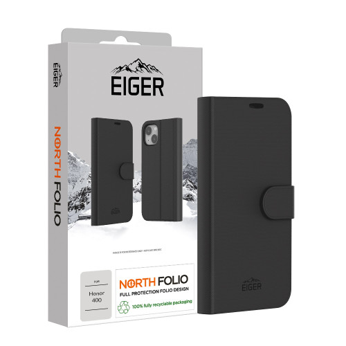 Eiger North Folio Case for Honor 400 in Black