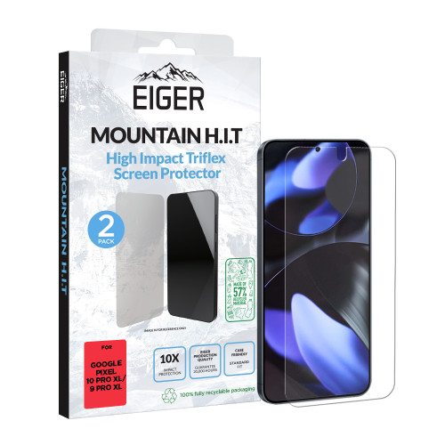 Eiger Mountain H.I.T Screen Protector GRS 2 Pack for Google Pixel 10 Pro XL / 9 Pro XL