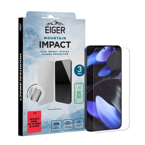 Eiger Mountain IMPACT Screen Protector GRS 3 Pack for Google Pixel 10 / 10 Pro / 9 / 9 Pro