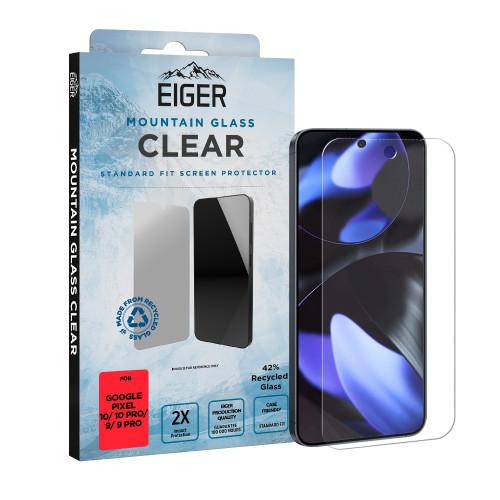 Eiger Mountain Glass CLEAR Screen Protector GRS for Google Pixel 10 / 10 Pro / 9 /  9 Pro