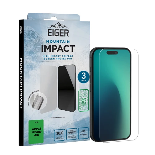 Eiger Mountain IMPACT Screen Protector GRS 3 Pack for Apple iPhone Air