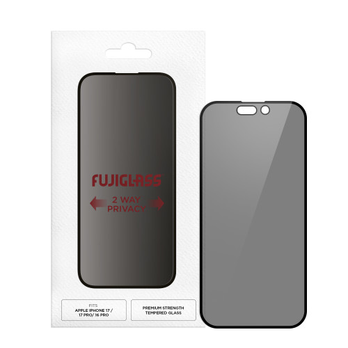 Fujiglass Full Screen Privacy Screen Protector for Apple iPhone 17 / 17 Pro/ 16 Pro
