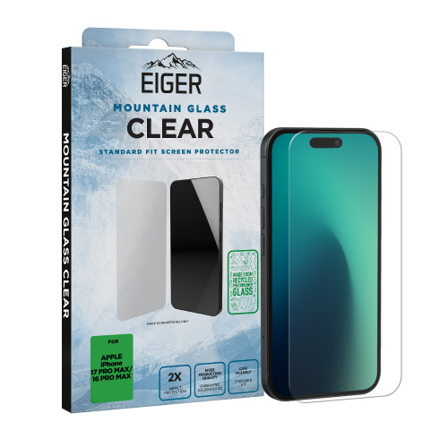 Eiger Mountain Glass CLEAR Screen Protector GRS for Apple iPhone 17 Pro Max/ 16 Pro Max