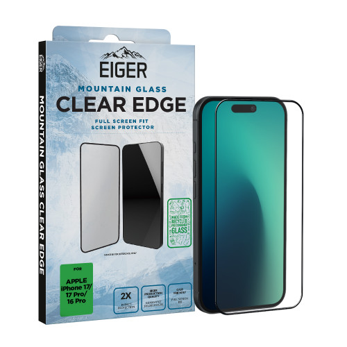 Eiger Mountain Glass CLEAR EDGE Screen Protector GRS for Apple iPhone 17/ 17 Pro/ 16 Pro