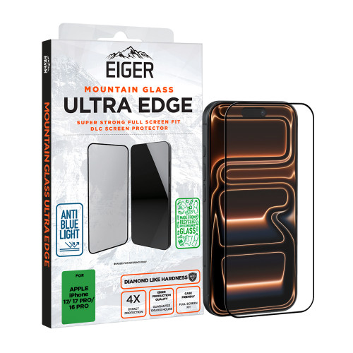 Eiger Mountain Glass Ultra EDGE Screen Protector GRS for Apple iPhone 17/ 17 Pro/ 16 Pro