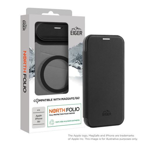 Eiger North Folio Magsafe Case for Apple iPhone Air in Black