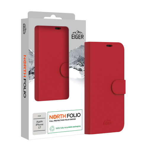 Eiger North Folio Case for Apple iPhone 17 in Red