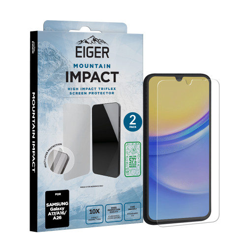 Eiger Mountain IMPACT Screen Protector GRS 2 Pack for Samsung Galaxy A17/ A16/ A26