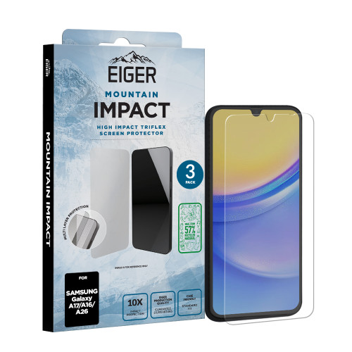 Eiger Mountain IMPACT Screen Protector GRS 3 Pack for Samsung Galaxy A17/ A16/ A26