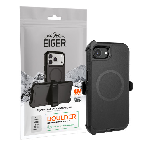 Eiger Boulder Magsafe Case for Apple iPhone 16e Black