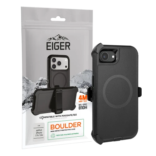 Eiger Boulder Magsafe Case for Apple iPhone 17e/ 16e in Black