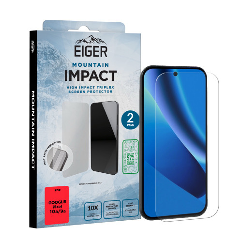 Eiger Mountain IMPACT Screen Protector GRS 2 Pack for Google Pixel 10a/ 9a
