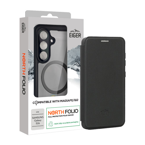 Eiger North Folio Magsafe Case for Samsung Galaxy S26 in Black