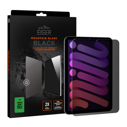 Eiger Mountain Black Privacy Tablet Screen Protector GRS for Apple iPad Mini 7/ Mini 6