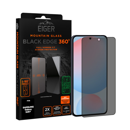 Eiger Mountain Black Privacy EDGE 360 Screen Protector GRS for Samsung Galaxy S26+