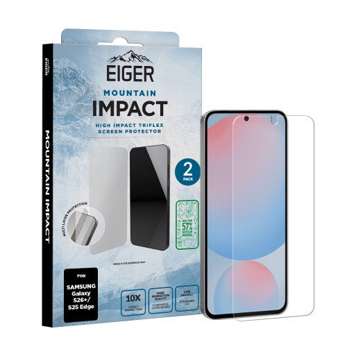 Eiger Mountain IMPACT Screen Protector GRS 2 Pack for Samsung Galaxy S26+/ S25 Edge