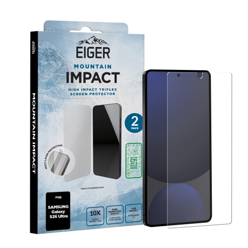Eiger Mountain IMPACT Screen Protector GRS 2 Pack for Samsung Galaxy S26 Ultra