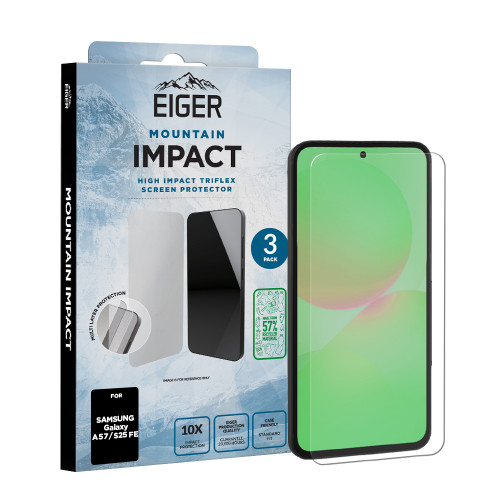 Eiger Mountain IMPACT Screen Protector GRS 3 Pack for Samsung Galaxy A57/ S25 FE