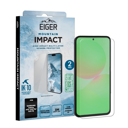 Eiger Mountain IMPACT Screen Protector GRS 2 Pack for Samsung Galaxy A57/ S26 FE/ S25 FE