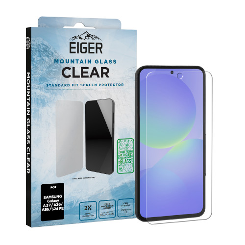 Eiger Mountain Glass CLEAR Screen Protector GRS for Samsung Galaxy A37/ A36/ A56/ S24 FE