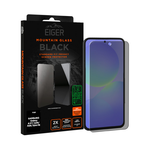 Eiger Mountain Black Privacy Screen Protector GRS for Samsung Galaxy A37/ A36/ A56/ S24 FE