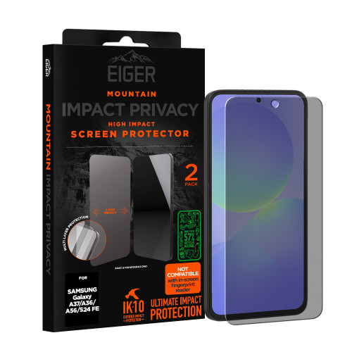 Eiger Mountain IMPACT Privacy Screen Protector GRS 2 Pack for Samsung Galaxy A37/ A36/ A56/ S24 FE