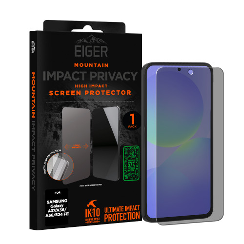 Eiger Mountain IMPACT Privacy Screen Protector GRS 1 Pack for Samsung Galaxy A37/ A36/ A56/ S24 FE