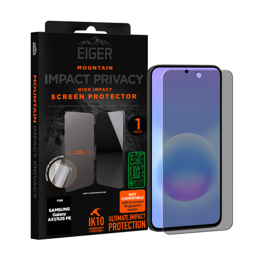 Eiger Mountain IMPACT Privacy Screen Protector GRS 1 Pack for Samsung Galaxy A57/ S25 FE