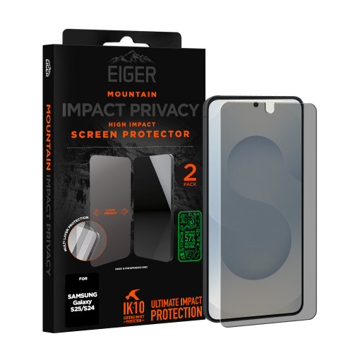 Eiger Mountain IMPACT Privacy Screen Protector GRS 2 Pack for Samsung Galaxy S25/ S24