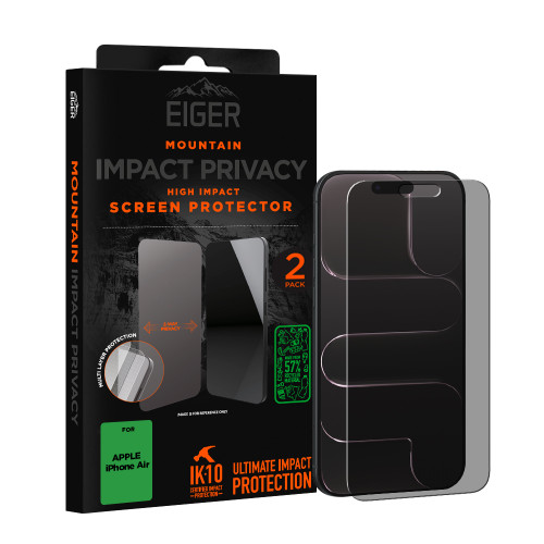 Eiger Mountain IMPACT Privacy Screen Protector GRS 2 Pack for Apple iPhone Air