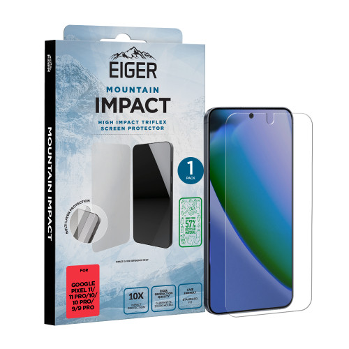 Eiger Mountain IMPACT Screen Protector GRS 1 Pack for Google Pixel 11/ 11 Pro/ 10/ 10 Pro/ 9/ 9 Pro