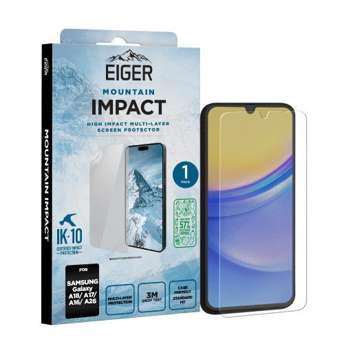 Eiger Mountain IMPACT Screen Protector GRS 1 Pack for Samsung Galaxy A18/ A17/ A16/ A26