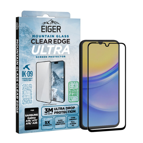 Eiger Mountain Glass CLEAR EDGE ULTRA Screen Protector GRS for Samsung Galaxy A18/ A17/ A16/ A26