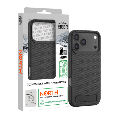 Eiger North Magsafe Stand Case GRS for Apple iPhone 18 Pro/ 17 Pro in Black