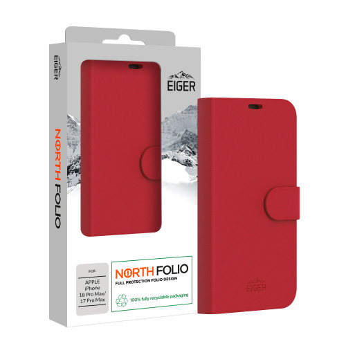 Eiger North Folio Case for Apple iPhone 18 Pro Max/ 17 Pro Max in Red