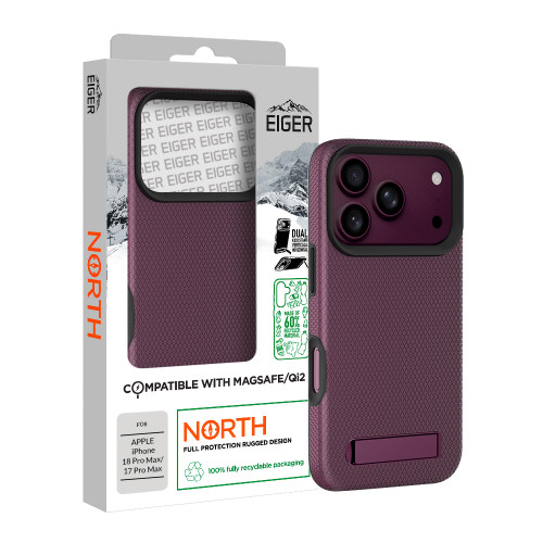 Eiger North Magsafe Stand Case GRS for Apple iPhone 18 Pro Max/ 17 Pro Max in Dark Cherry