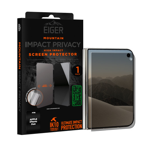 Eiger Mountain IMPACT Privacy Screen Protector GRS 1 Pack for Apple iPhone Duo