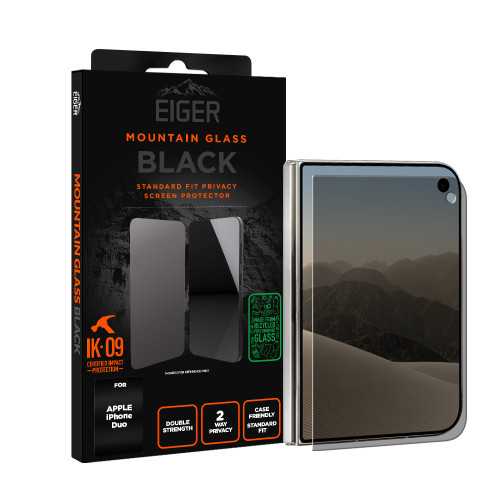 Eiger Mountain Black Privacy Screen Protector GRS for Apple iPhone Duo