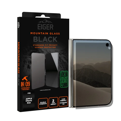Eiger Mountain Black Privacy Screen Protector GRS for Apple iPhone Duo
