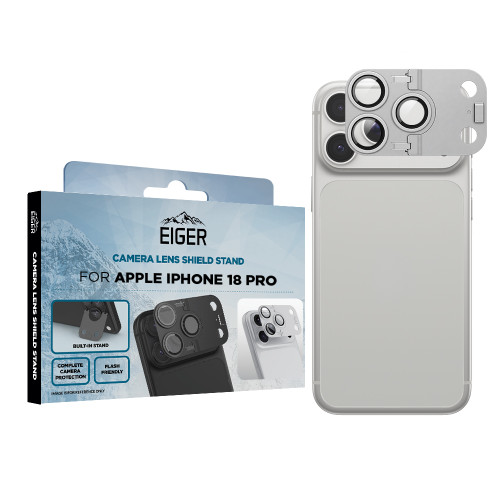 Eiger Mountain Glass LENS SHIELD STAND for Apple iPhone 18 Pro in Silver