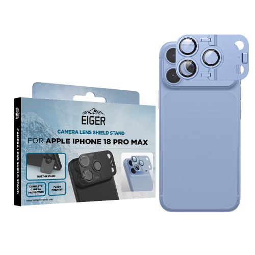 Eiger Mountain Glass LENS SHIELD STAND for Apple iPhone 18 Pro Max in Glacier Blue